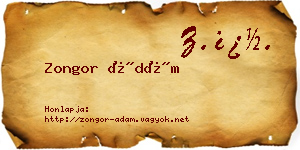Zongor Ádám névjegykártya